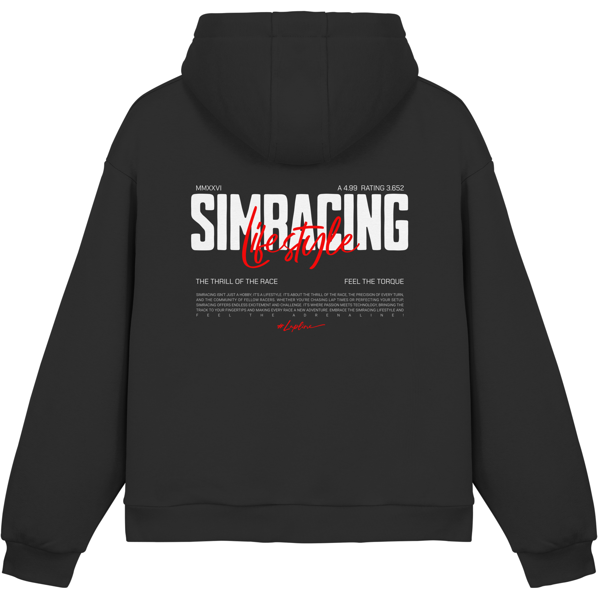 Simracing-Lifestyle - Fluffy Boxcut Hoodie - Stickmotiv vorne