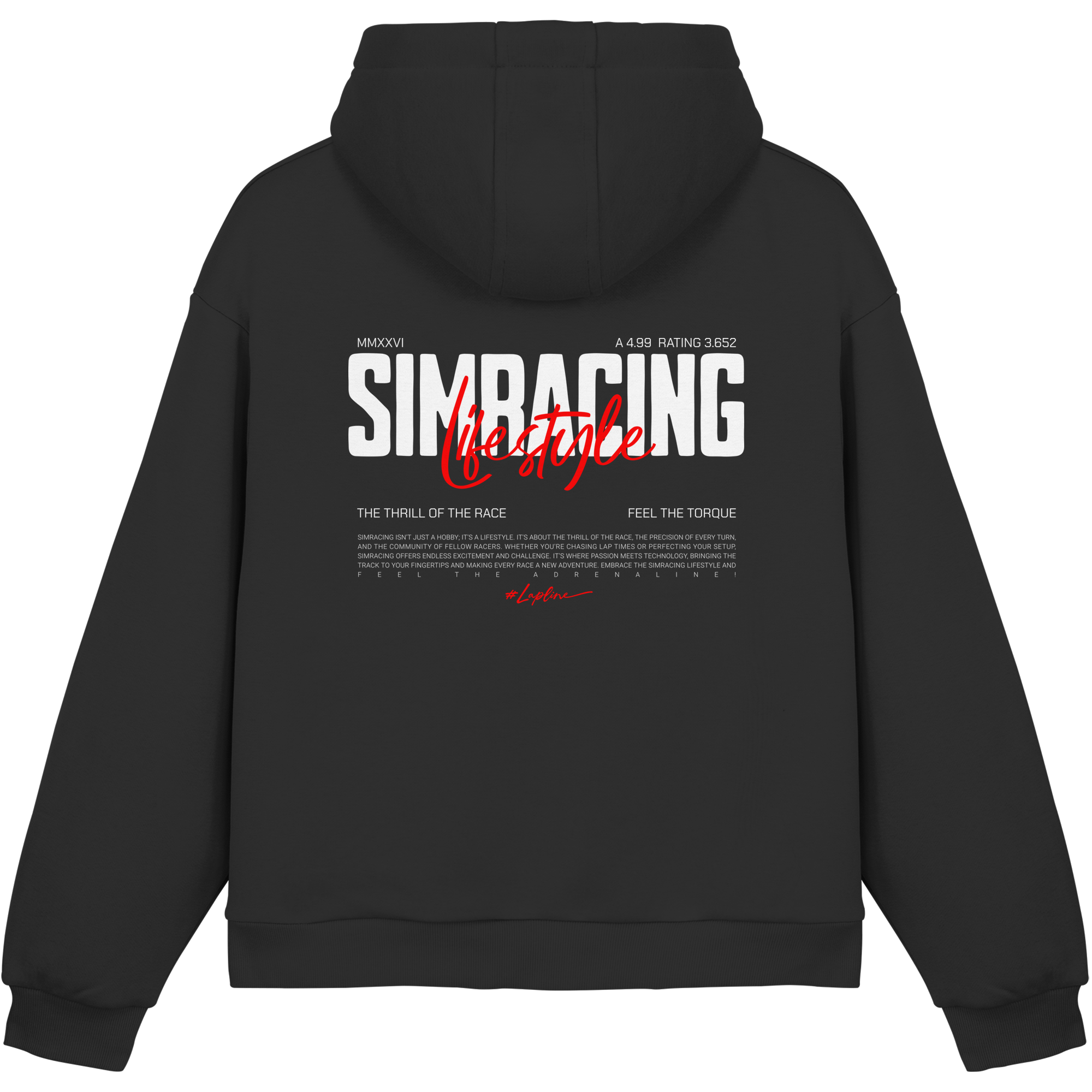 Simracing-Lifestyle - Fluffy Boxcut Hoodie - Stickmotiv vorne