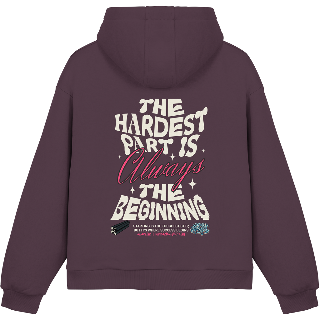 The beginning - Fluffy Boxcut Hoodie - Stickmotiv vorne