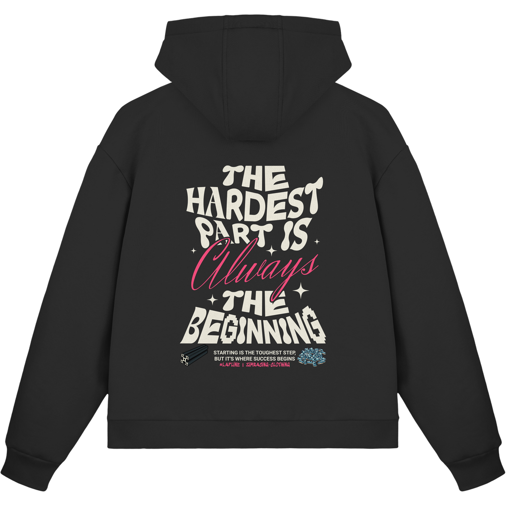 The beginning - Fluffy Boxcut Zipper - Stickmotiv vorne