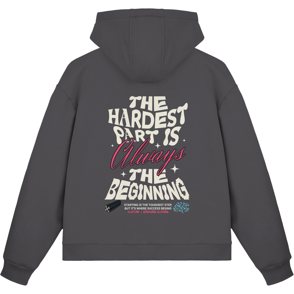 The beginning - Fluffy Boxcut Zipper - Stickmotiv vorne