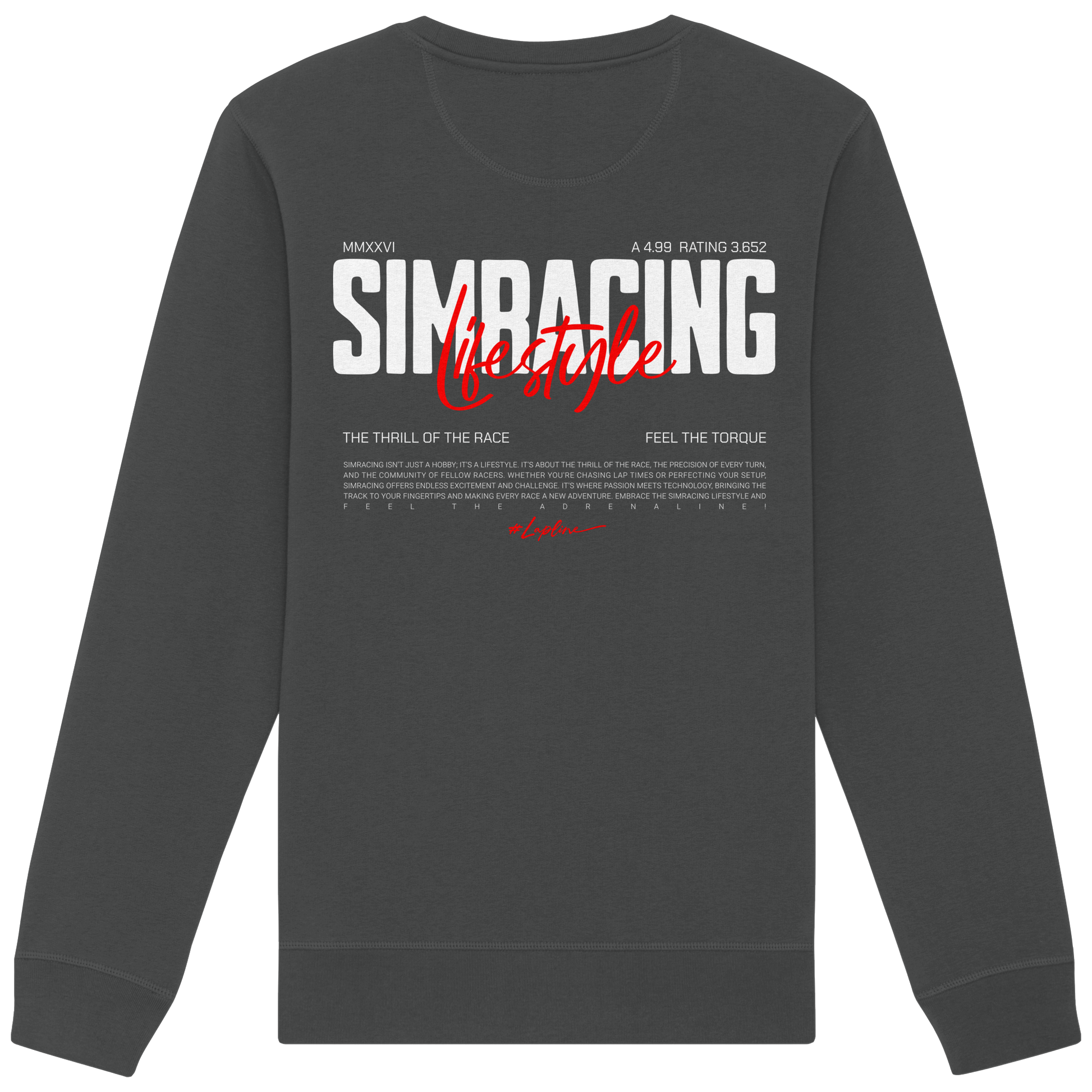 Simracing-Lifestyle - Crewneck - Stickmotiv vorne