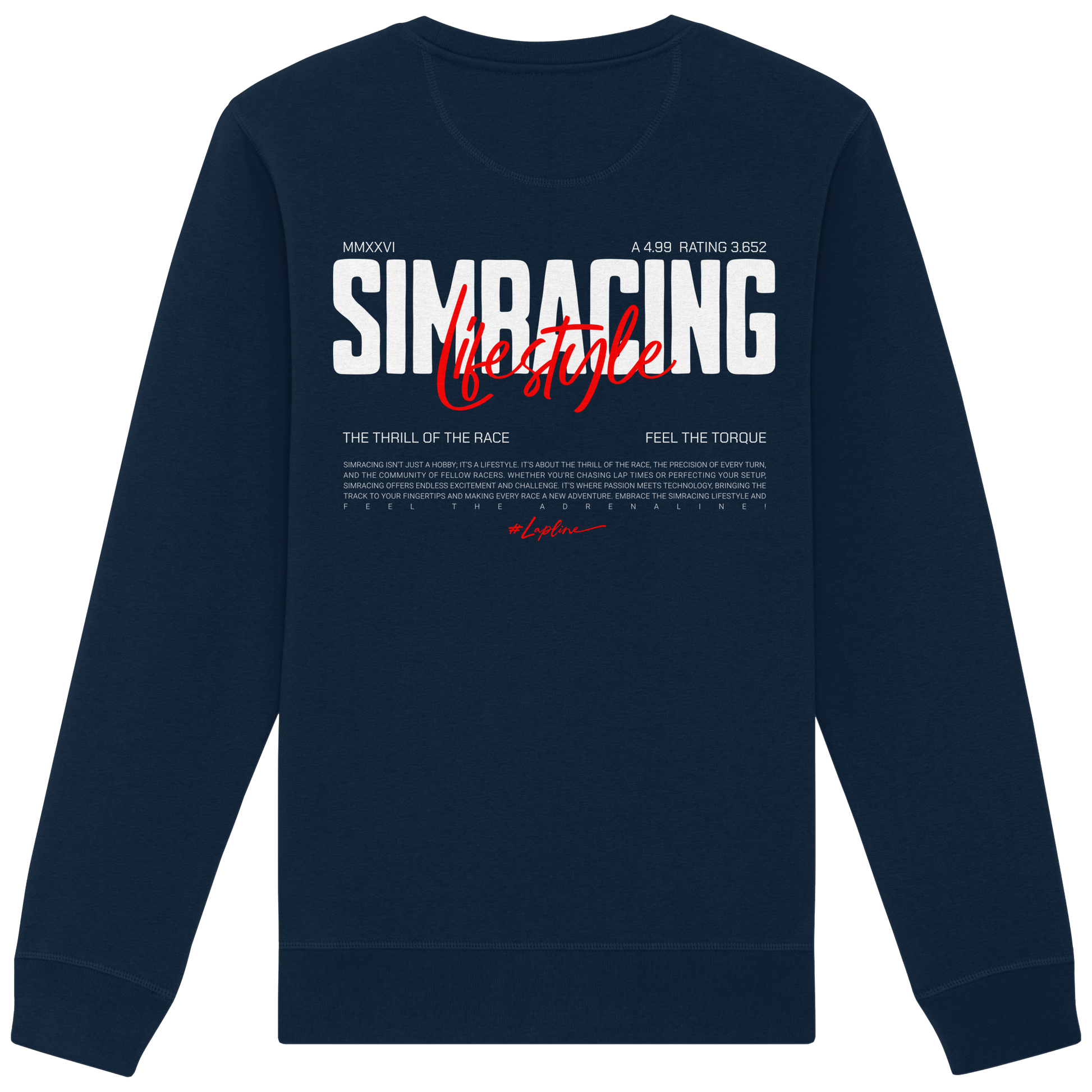 Simracing-Lifestyle - Crewneck - Stickmotiv vorne
