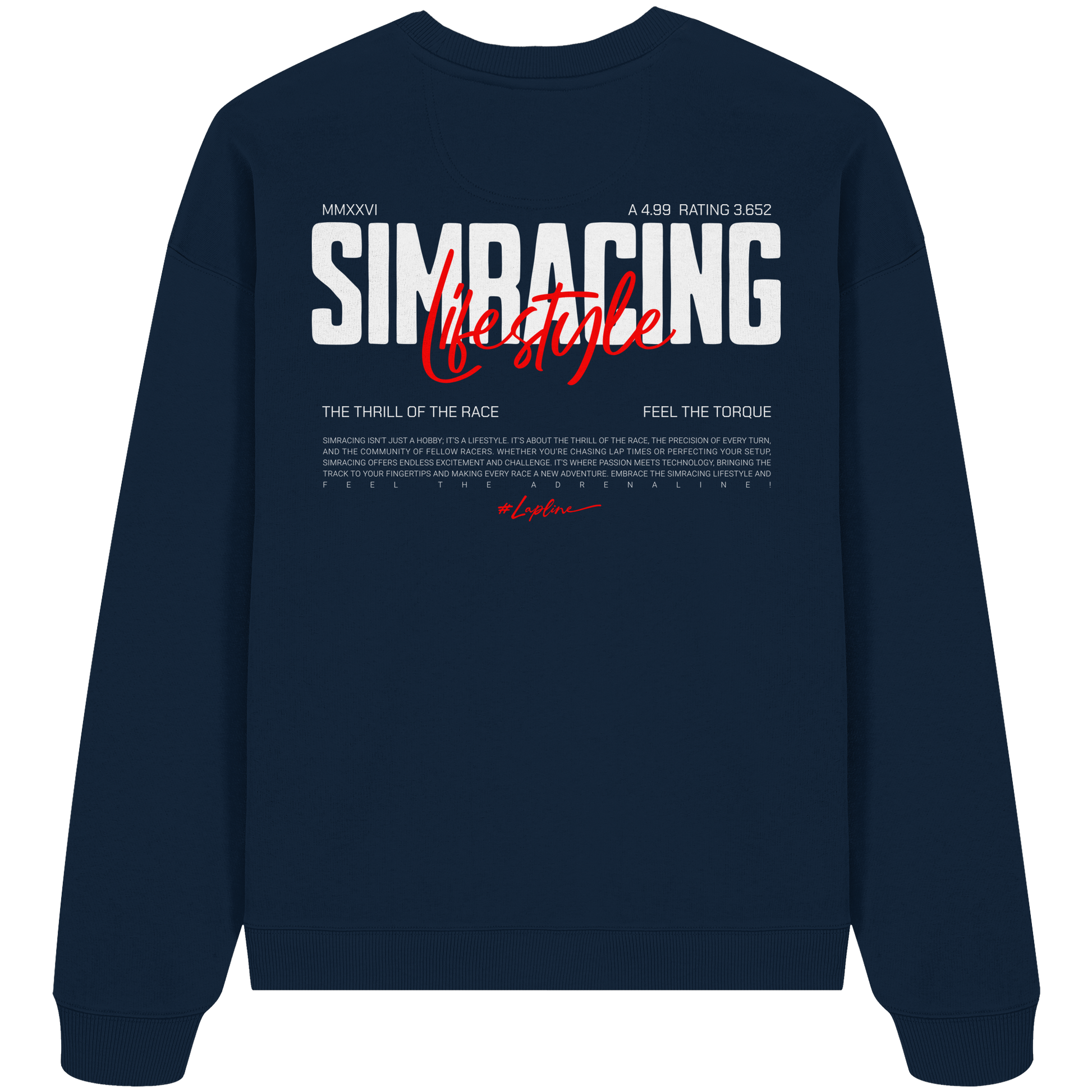 Simracing-Lifestyle - Oversize Crewneck - Stickmotiv vorne