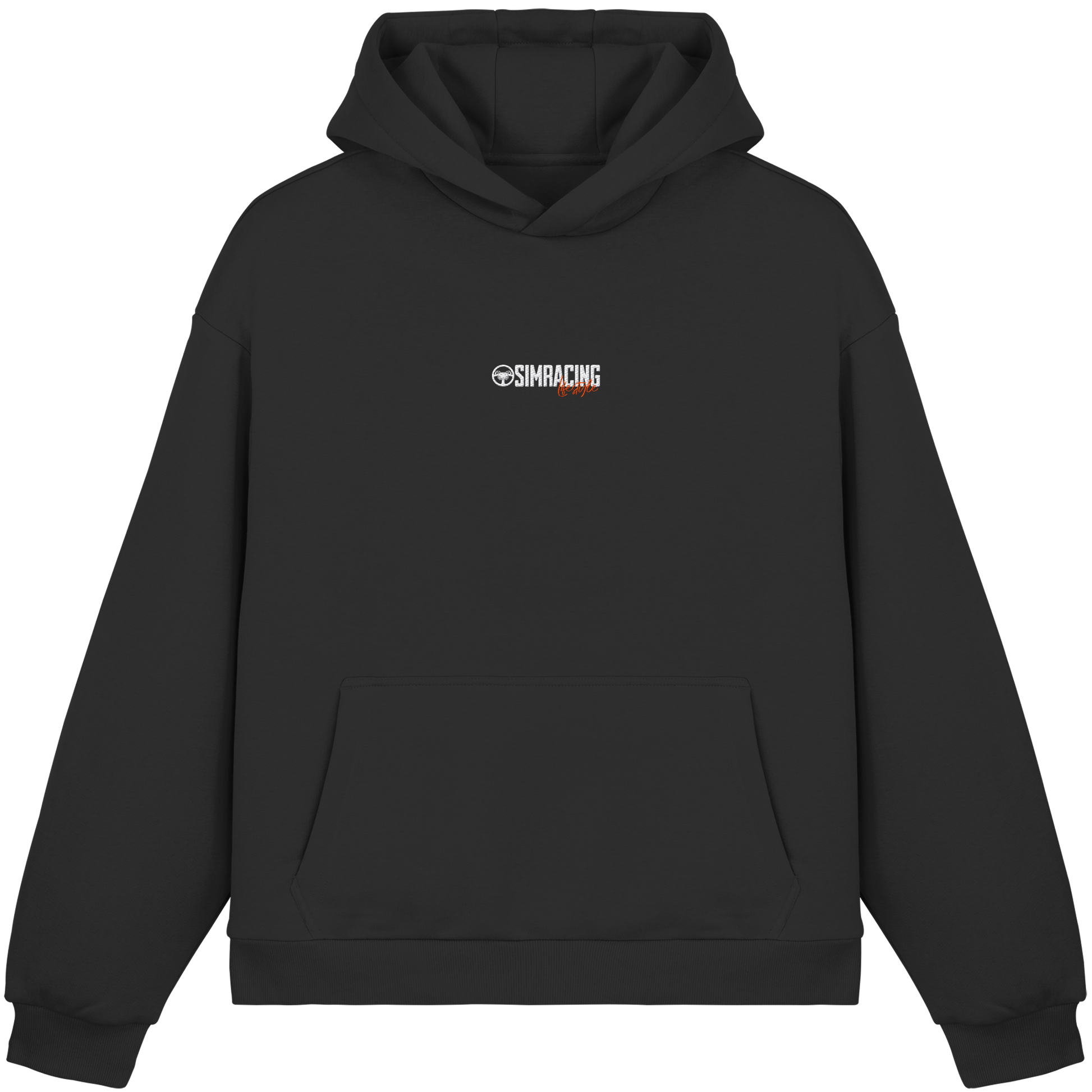 Simracing-Lifestyle - Fluffy Boxcut Hoodie - Stickmotiv vorne