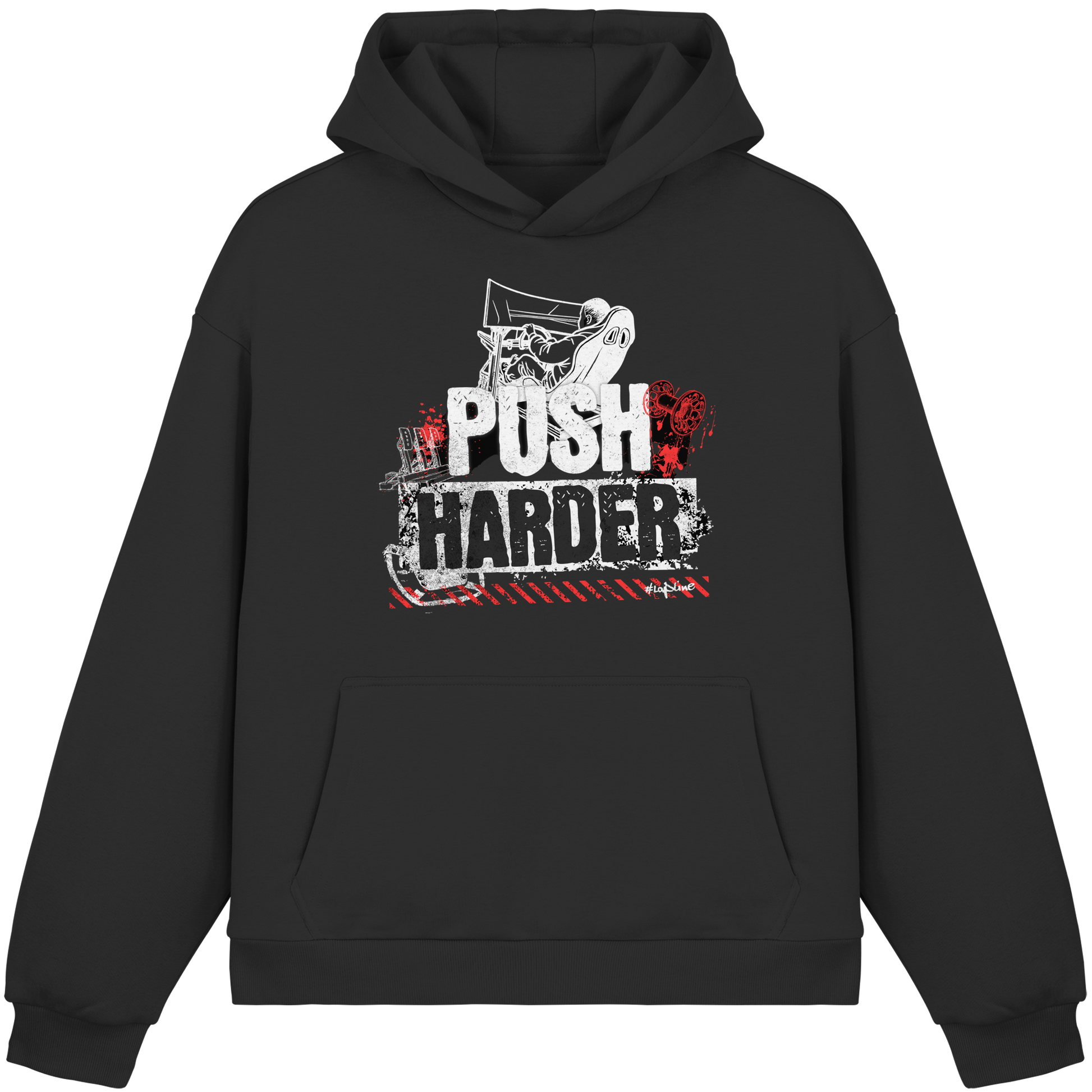 Push-Harder Frontprint Only - Fluffy Boxcut Hoodie